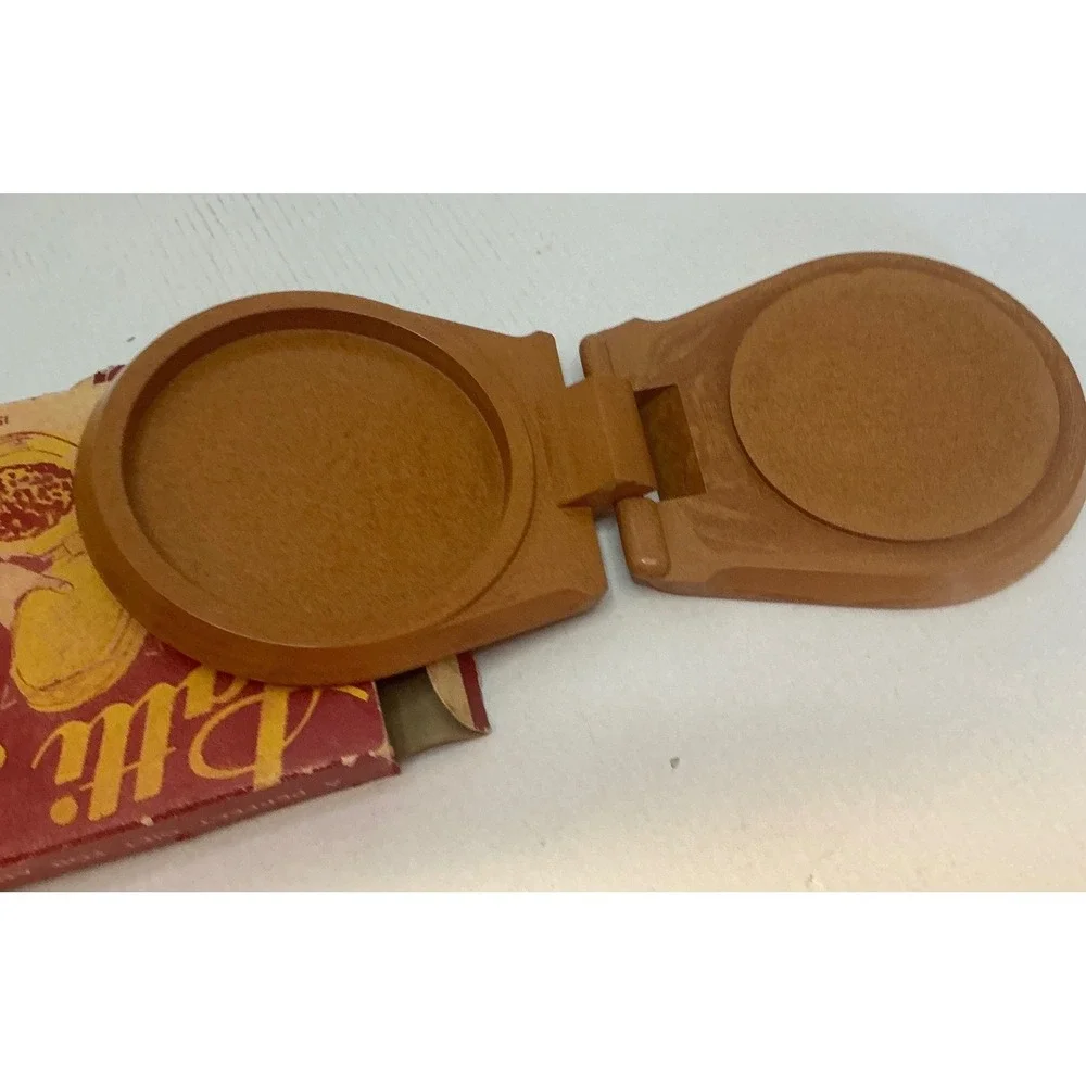 Ellinger Patti-Press Vintage Burger Patty Maker Wood Tone Kitchen Tool Rare